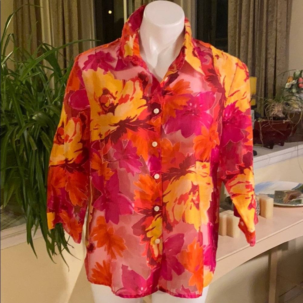 Vintage XL❤️Dana Taylor Floral Top PXL